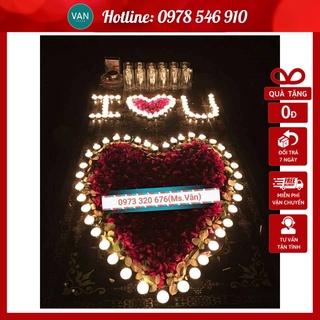 SET nến trang trí sinh nhật, tỏ tình ( 100 nến tealight + 500 cánh hoa)