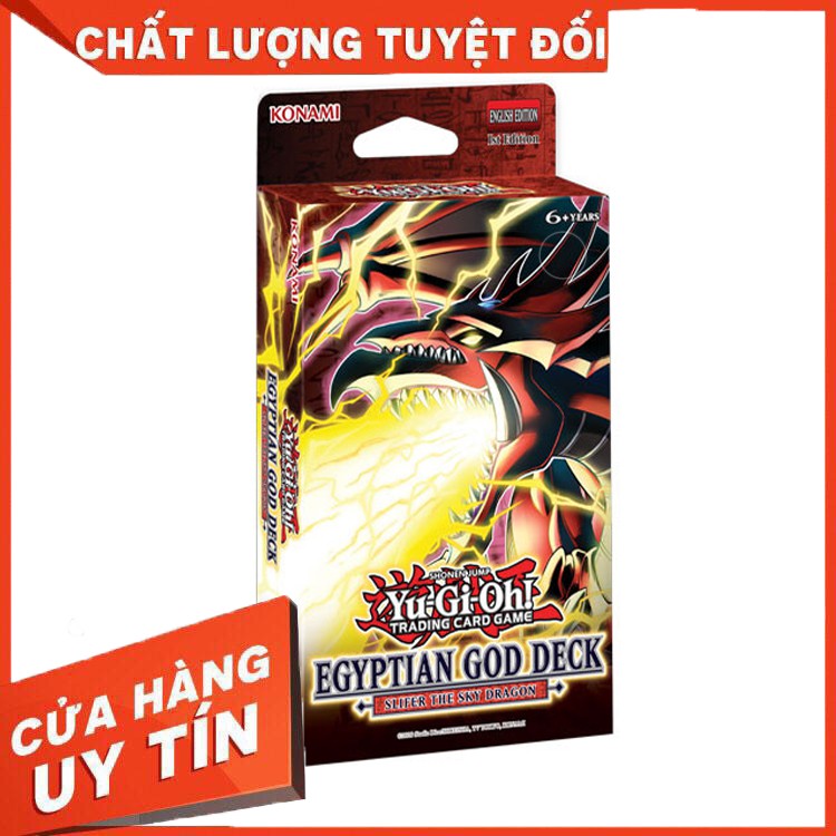 Bộ bài in Egyptian God Deck: Slifer the Sky Dragon (40 lá + Tặng kèm 1 lá bài Slifer khổng lồ)