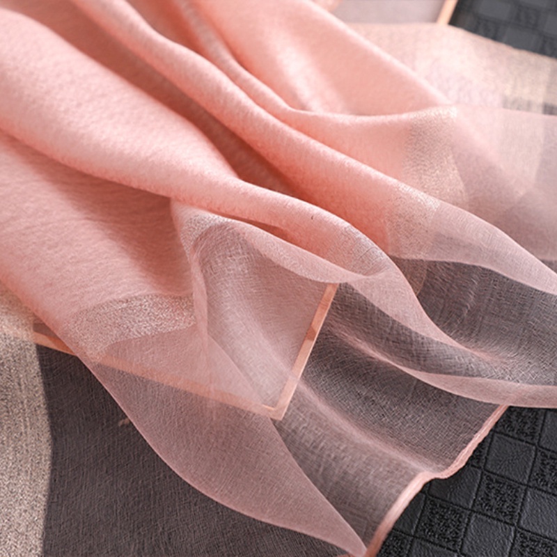 Khăn Choàng Lụa Acrylic Màu Sắc Trơn Dáng Dài Chống Nắng Thời Trang Mùa Thu Cho Nữ