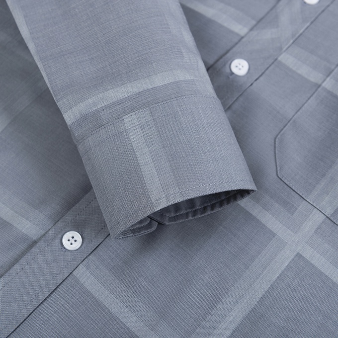 [HÀNG VIỆT NAM] Áo Sơ Mi Nam Công Sở Trung Niên Dài Tay Anton Kẻ Caro Xám Sợi Tre Thoáng Mát, Thấm Hút Mồ Hôi - AT302 | BigBuy360 - bigbuy360.vn