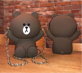 Túi gấu brown silicon 2 dây