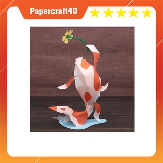 Mô hình giấy 3D động vật dể thương Cá Koi