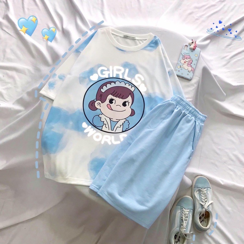 Set Loang Màu Phản Quang(Short+Áo Phản Quang)