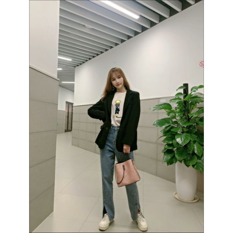 Áo blazer nữ công sở phong cách Hàn Quốc | Áo vest form rộng phù hợp nhân viên văn phòng, đi làm đk chơi | BigBuy360 - bigbuy360.vn