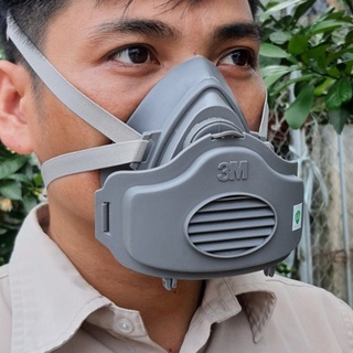 Trọn bộ mặt nạ chống bụi nhà máy xi măng, khẩu trang phòng độc 3M3200 tặng kèm 3 bông thay thế