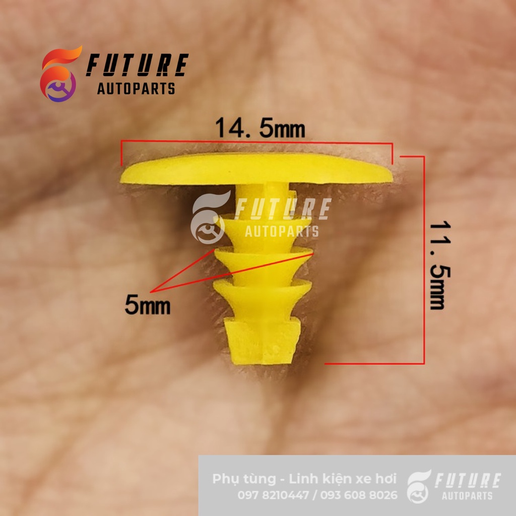 100 chiếc chốt cài cửa, cài gioăng cao su cửa xe ô tô loại 5mm - Future Autoparts