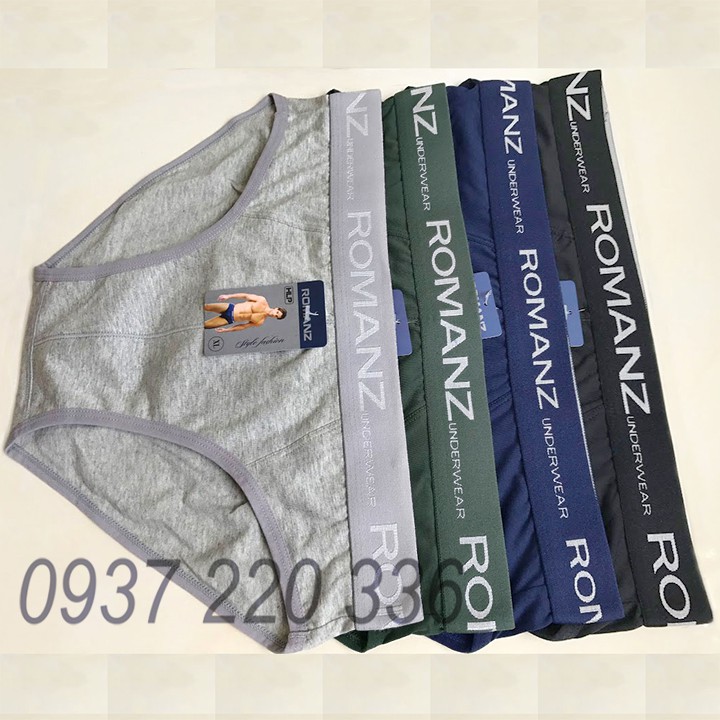 Bộ 4 quần lót nam LƯNG LỚN cotton 4 chiều cao cấp cực đẹp mặc rất êm và mát ROMAN 4X502