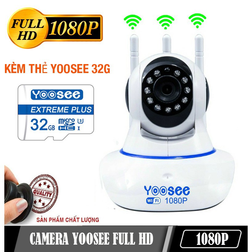 Camera IP YooSee 3 Anten HD720P + Thẻ yoosee 32Gb