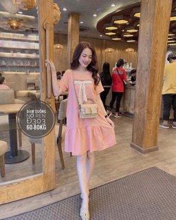 Đầm Đuôi Cá In Ngực Nơ Ren Bigsize (Có Ảnh Thật)