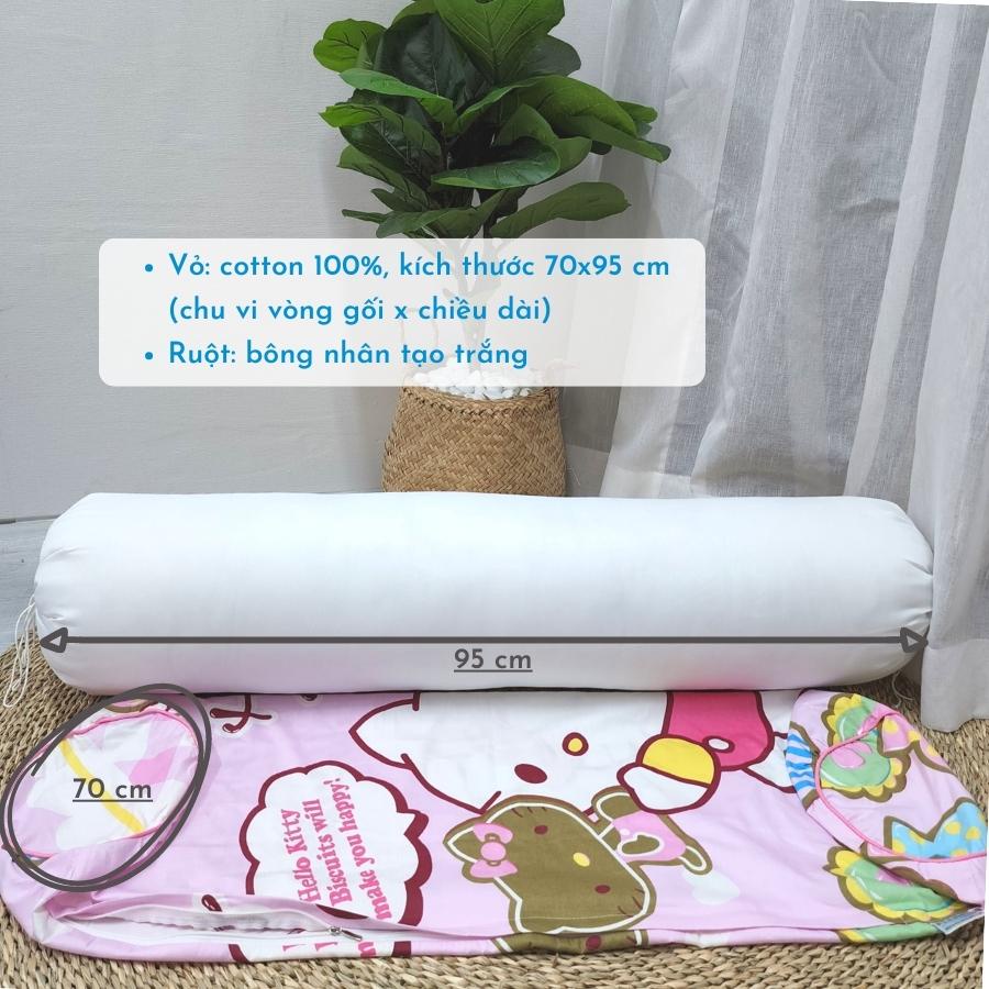 Gối ôm dài người lớn Dreamhomebedding cotton 100% cao cấp có khóa kéo, cho bé từ 7 tuổi size 70x100 cm