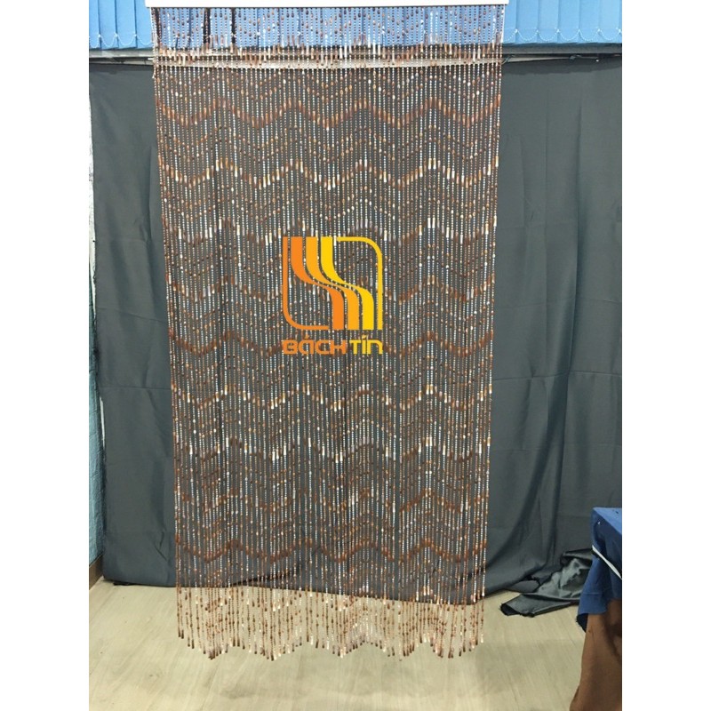 Rèm hạt nhựa,mành rèm cửa hạt nhựa trang trí màu nâu đẹp