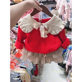 áo len cổ bèo tiểu thư cho bé