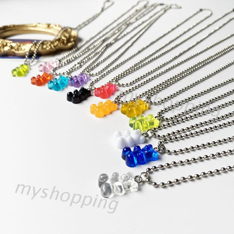 Dây Chuyền Nữ Mặt Gấu Màu Kẹo Ngọt