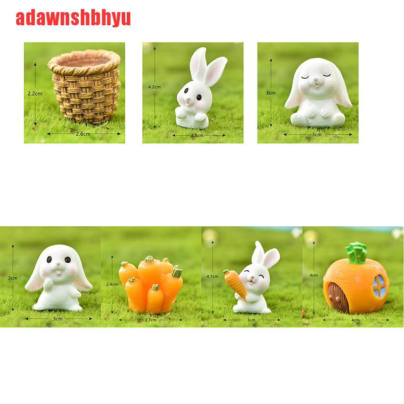 [adawnshbhyu] Tượng Thỏ Mini Bằng Nhựa Resin Thủ Công Trang Trí Vườn Thần Tiên