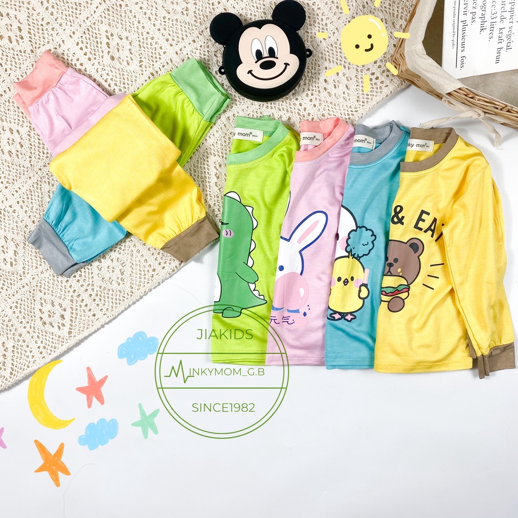 [LDD22] Bộ Dài Tay Thun Lạnh MINKY MOM CÓ SIZE ĐẠI, Mềm Mịn, Thoáng Mát, Thấm Hút Mồ Hôi Hàng Chuẩn Đẹp Cho Bé Trai, Gái