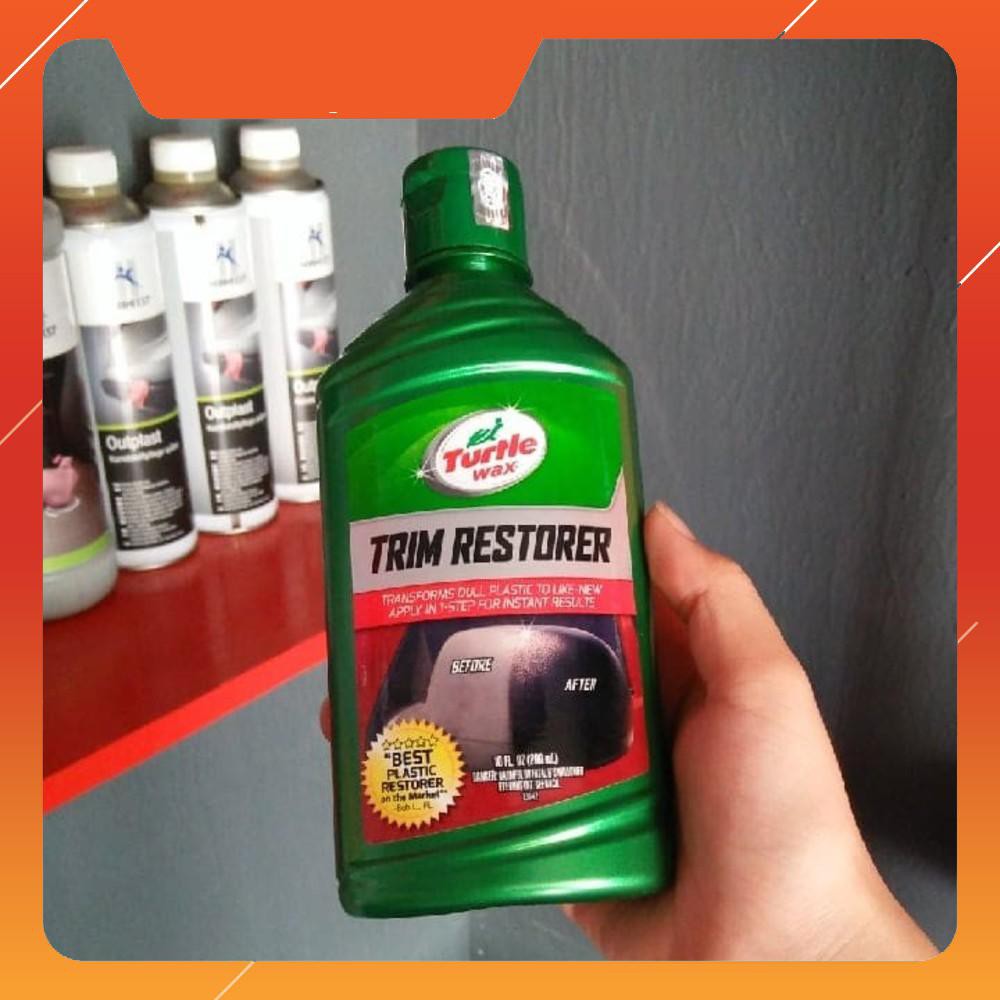 DUNG DỊCH PHỤC HỒI NHỰA NHÁM ĐEN KHÔNG SƠN-GEL BẢO DƯỠNG VÀ LÀM BÓNG NHỰA NHÁM KHÔNG SƠN Turtle Wax Trim Restorer.