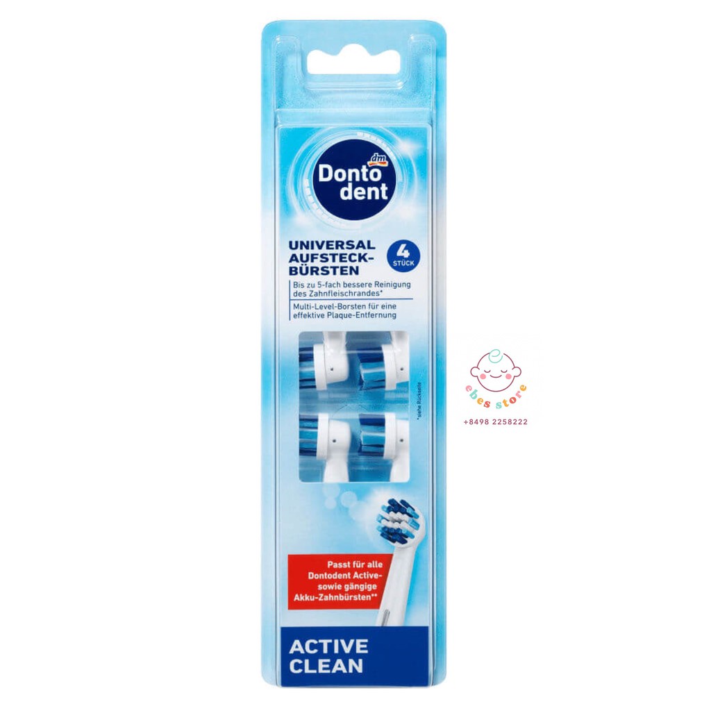 ĐẦU BÀN CHẢI ĐIỆN DONTODENT ACTIVE CLEAN - GIÚP LÀM SẠCH RĂNG KỸ LƯỠNG