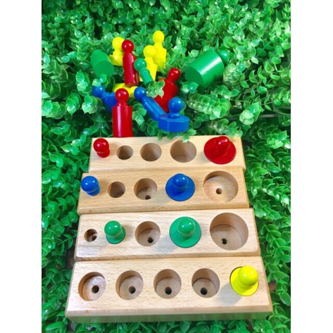 [ẢNH THẬT] SET 4 BỘ NÚM TRỤ PHƯƠNG PHÁP MONTESSORI