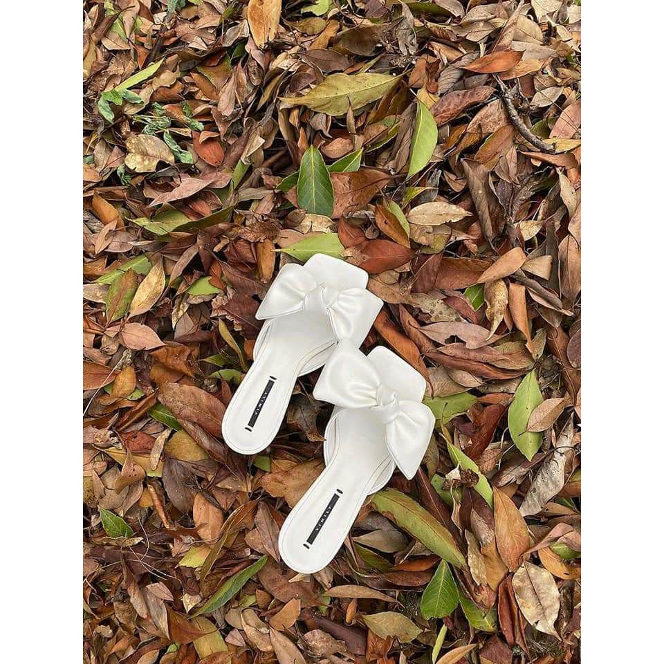 Guốc cao gót nơ bản to cao 7cm - Q19