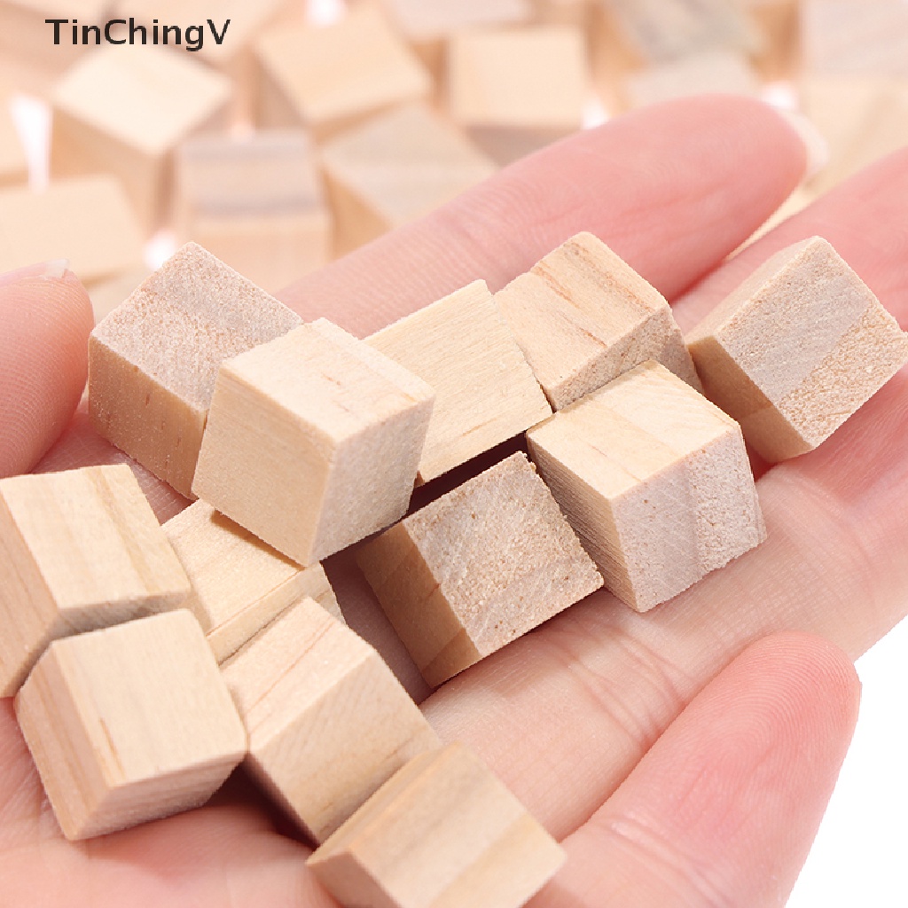 Set 100 Khối Gỗ Vuông Trơn Chưa Hoàn Thành Dùng Làm Đồ Gỗ DIY
