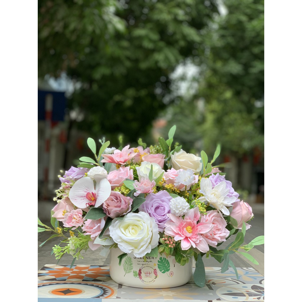 bình hoa để bàn - HOA LỤA GIÁ RẺ CAO CẤP HÀ NỘI