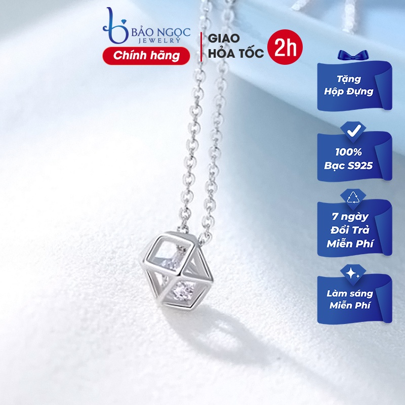 Dây Chuyền Bạc Nữ Đính Đá Cá Tính Bằng Bạc Thật S925 Cao Cấp - DB2473 - Bảo Ngọc Jewelry