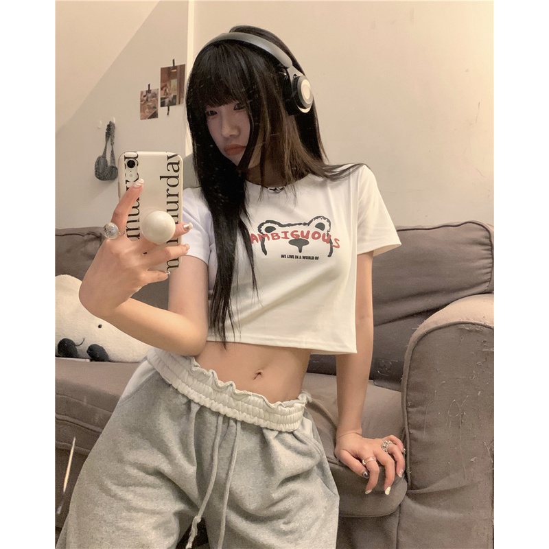 Áo Thun Nữ Ngắn Tay In Hình Gấu 49397