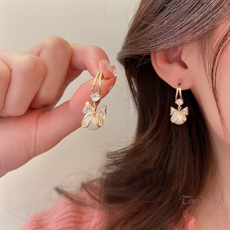 GETNOIVAS Khuyên Tai Kim Loại Đơn Giản Dễ Thương Thời Trang Cho Nữ