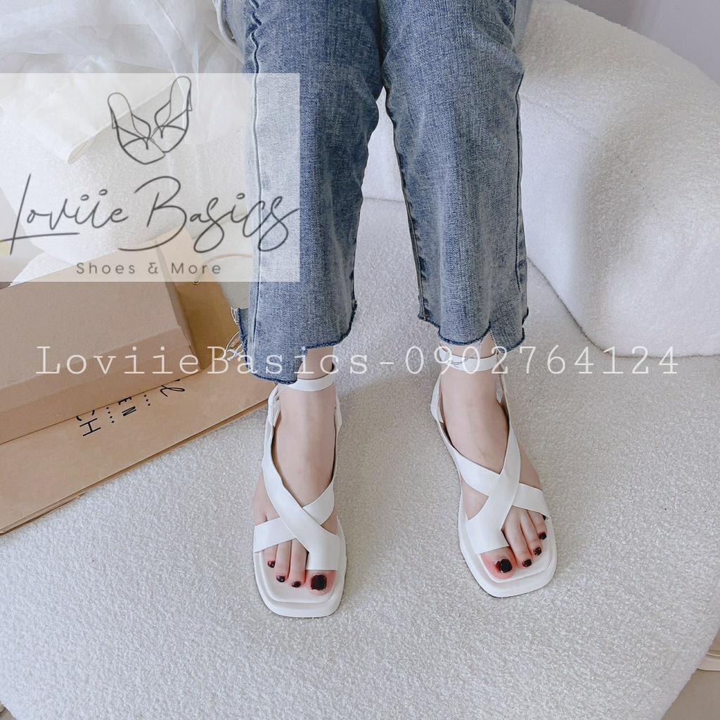 SANDAL XUỒNG LOVIIE BASICS - GIÀY THỜI TRANG PHONG CÁCH HIỆN ĐẠI QUAI NGANG CHÉO QUAI CÀI ĐẾ BẰNG S220720