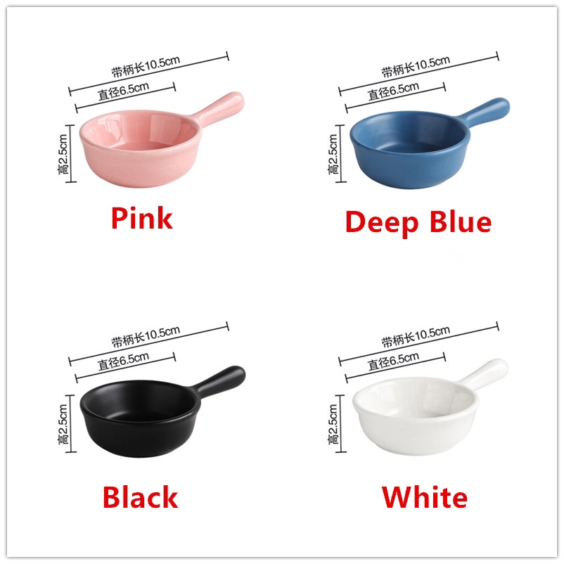 Đĩa đựng nước sốt bằng gốm cỡ nhỏ có tay cầm