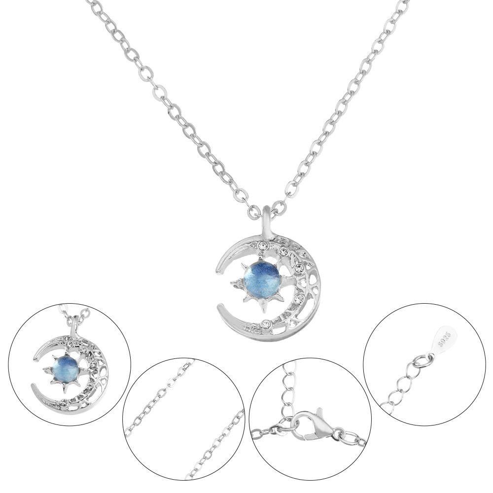 Vòng cổ Mặt Hình Mặt Trăng Và Ngôi Sao Dễ Thương Cho Cặp Đôi|Vòng cổ Nữ Mặt Tròn Khắc Chữ Thời Trang