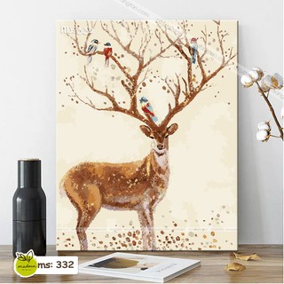 Tranh tô màu 40x50cm có khung hươu nâu T332