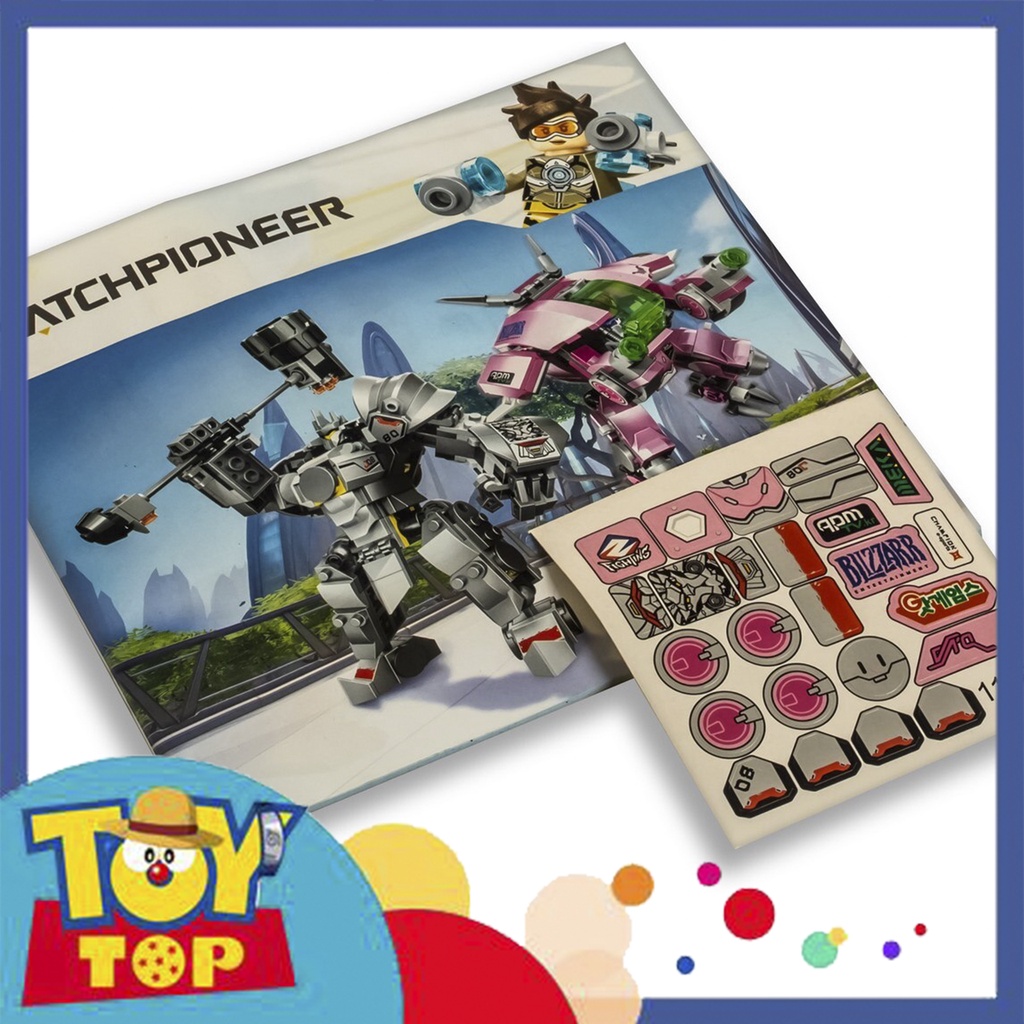 Đồ chơi lắp ráp Overwatch robot mech người máy của D.Va và Reinhardt xếp hình bla lri 11181 mô phỏng 75973