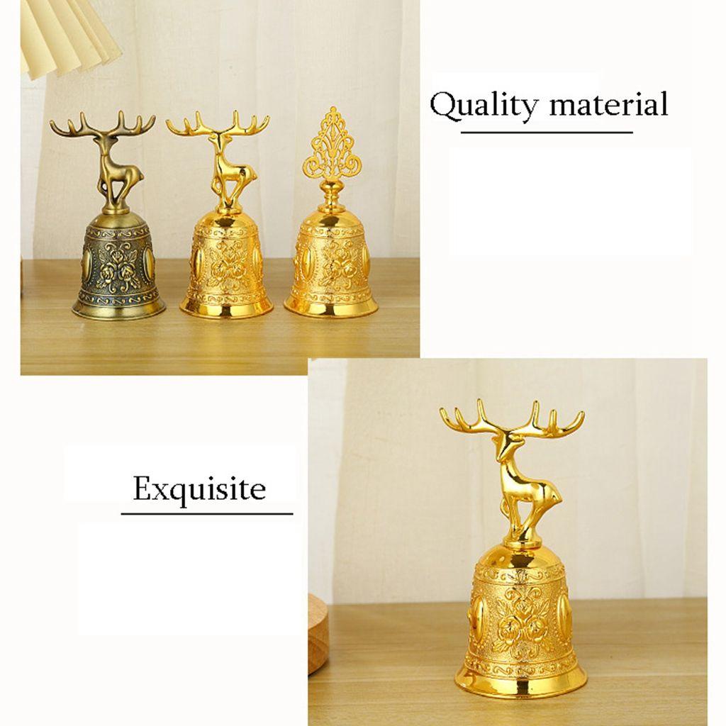 YIYU Chuông Cầm Tay Khắc Họa Tiết Hươu / Cây Thông Noel Bằng Kim Loại Cho Quán Bar / Nhà Bếp
