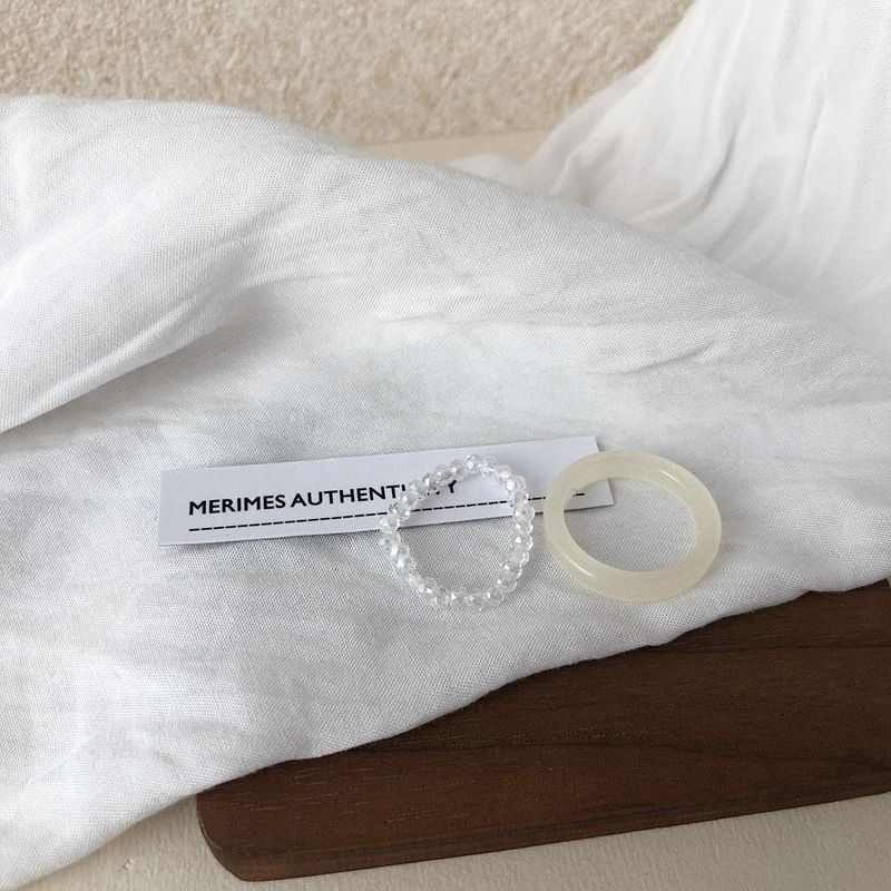 Bộ Nhẫn Nhựa Resin Đính Hạt Pha Lê 22434 Thiết Kế Tinh Tế