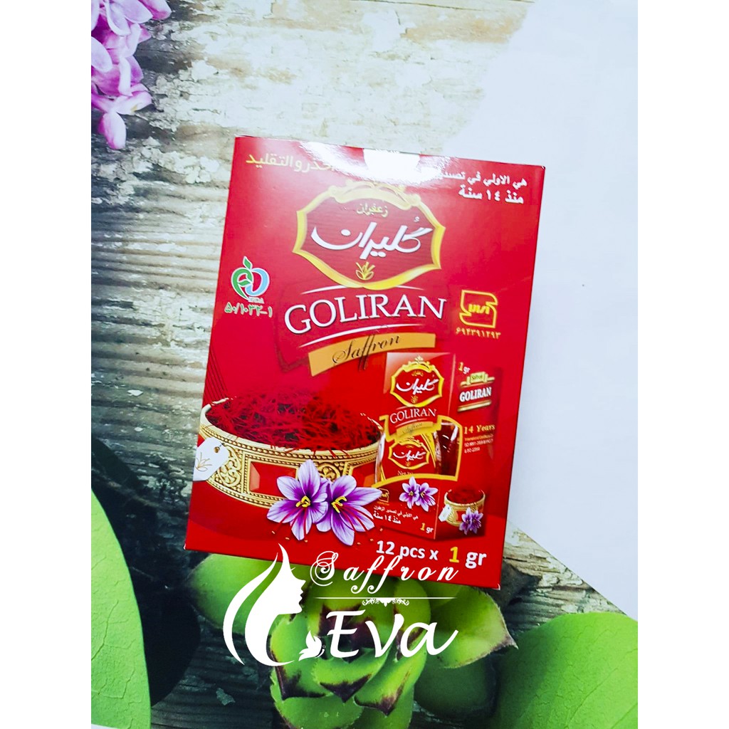 1gr Saffron Nhụy Hoa Nghệ Tây Full Box Chính Hãng Thương Hiệu Goliran loại 1 Negin