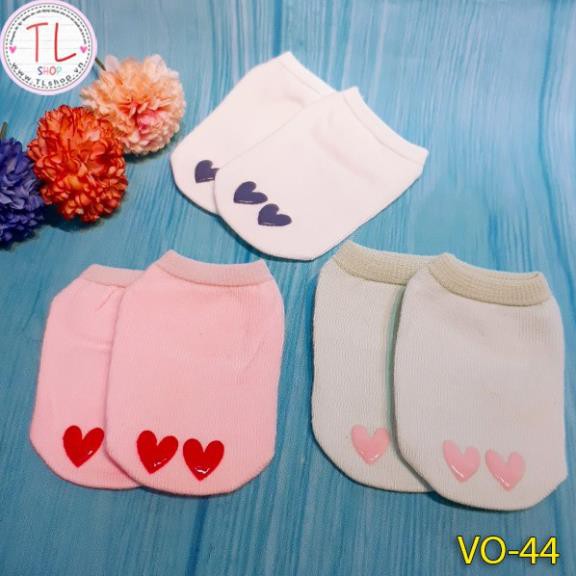 SET NÓN BAO TAY BAO CHÂN SƠ SINH - set 3 đôi vớ trái tim xinh xắn - ĐỒ DÙNG SƠ SINH