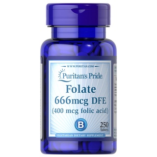 [CHÍNH HÃNG] Viên uống ngăn ngừa thiếu máu bổ sung vitamin B-9 axit folic Puritan's Pride Folic Acid 800mcg 250 viên