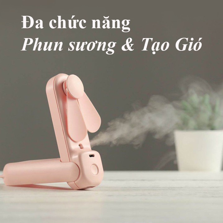 Quạt phun sương cầm tay đa năng kiêm phun sương thế hệ mới (bao gồm dây sạc USB)