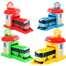 Đồ chơi Xe buýt Tayo The little bus mô hình xe Tayo và những người bạn bộ 4 chiếc xe và nhà đẩy