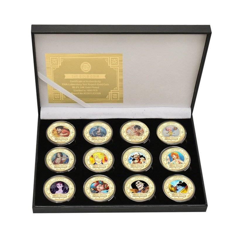 Đồng xu kỷ niệm hình nhân vật Luffy Zoro hoạt hình One Piece đường kính 4cm độc đáo