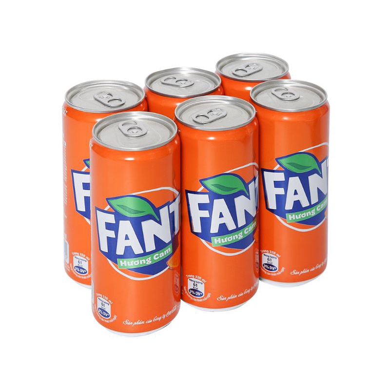 Lô 6 lon nước Fanta vị cam 330ml