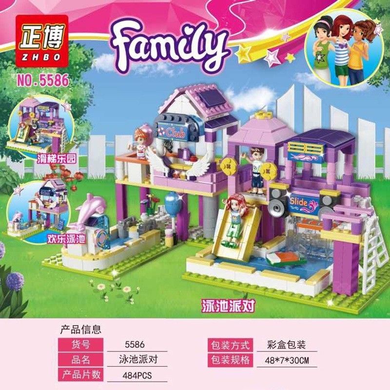 Lego family lắp ghép lâu đài công chúa khu vui chơi  với 484 miếng ghép - đồ chơi xếp hìnhLắp được 3 kiểu hình khác nhau