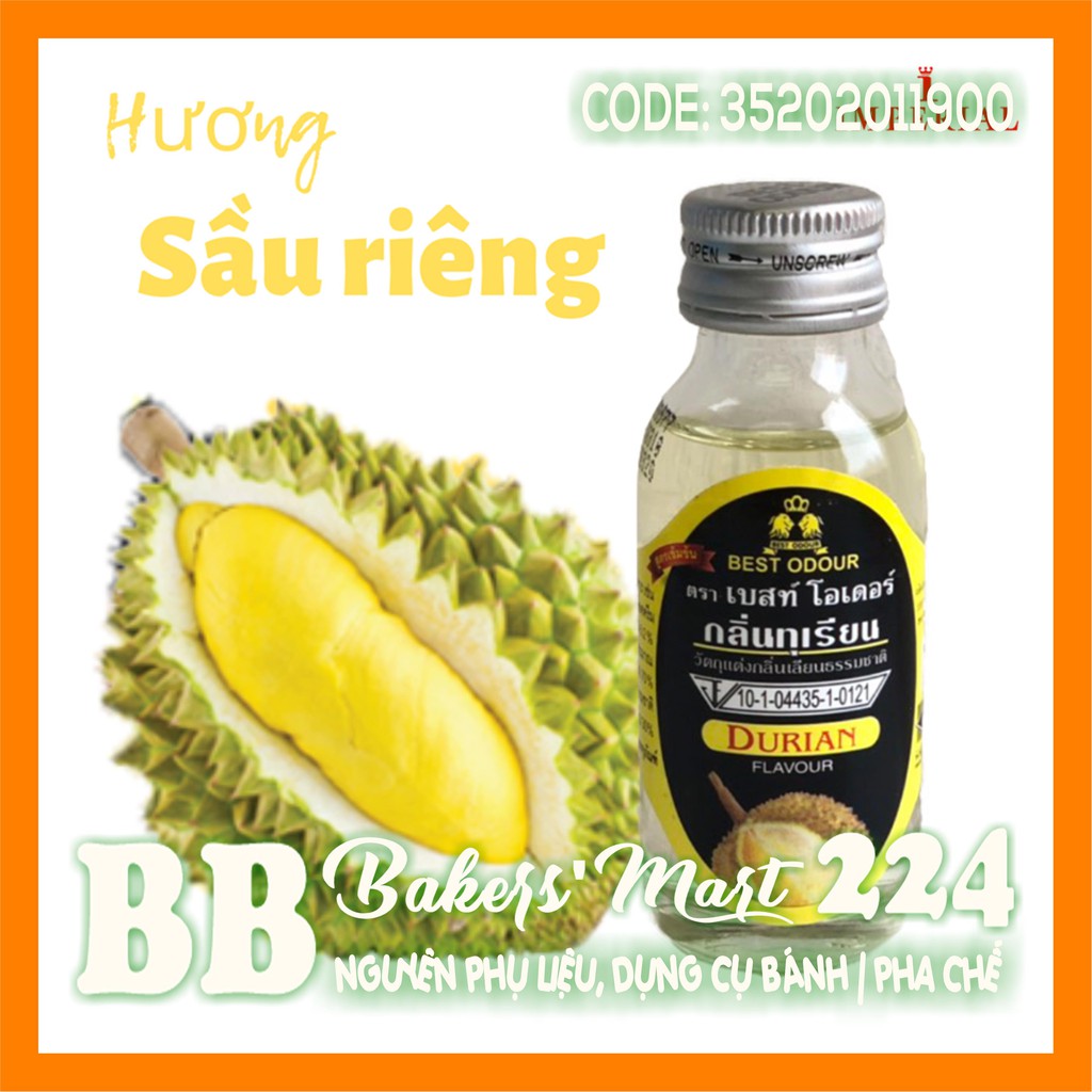 Hương mùi SẦU RIÊNG DURIAN Best Odour Thái Lan - Chai 30ml