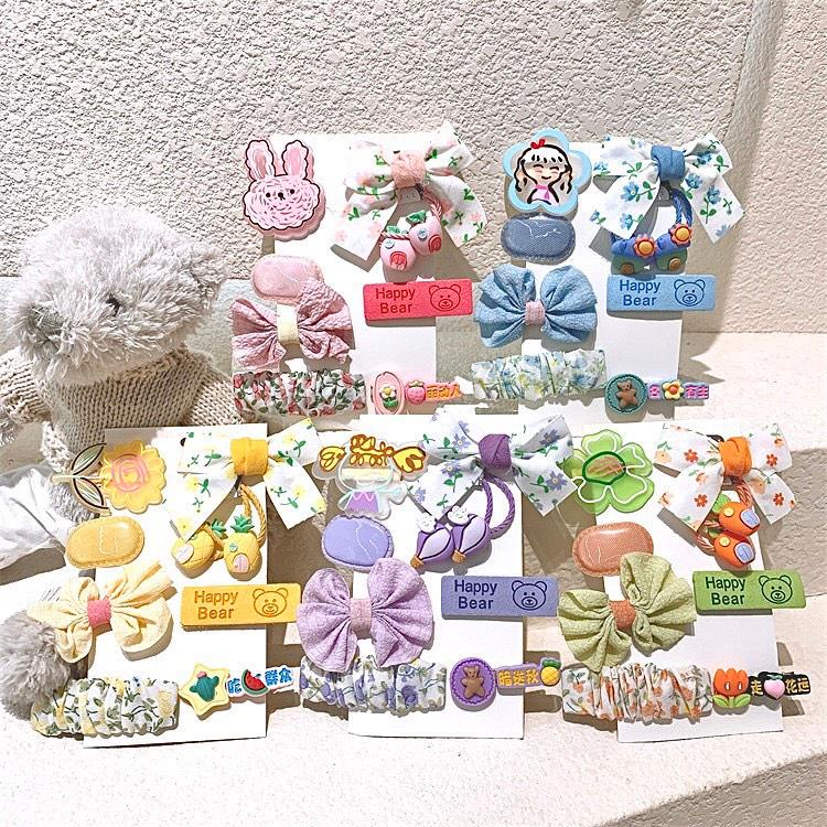 Set 8 Kẹp Tóc Cột Tóc Bé Gái