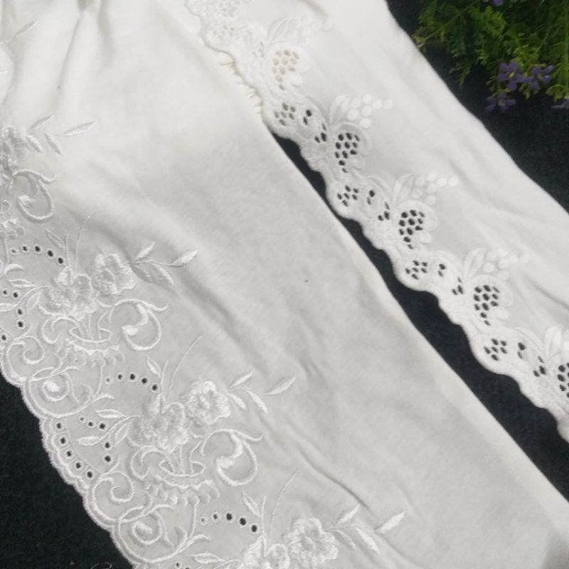 Ren thêu chân thun cotton , size 8cm và 18cm.( 1 mét)