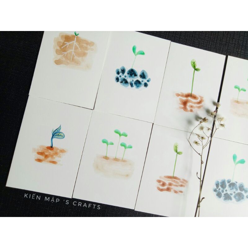 [5x8cm] SET Thiệp chủ đề cây mầm What type of tree would you be? Trang trí phụ kiện chụp ảnh Quà tặng Vintage Dễ thương