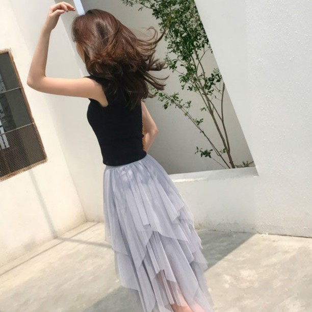 Chân Váy Voan Dài Màu Xanh Ghi Hàng Cao Cấp Loại 1 Freeship,Váy Voan Công Chúa Sợi Lưới Cạp Cao Sinh Viên Thời Trang Hè | BigBuy360 - bigbuy360.vn