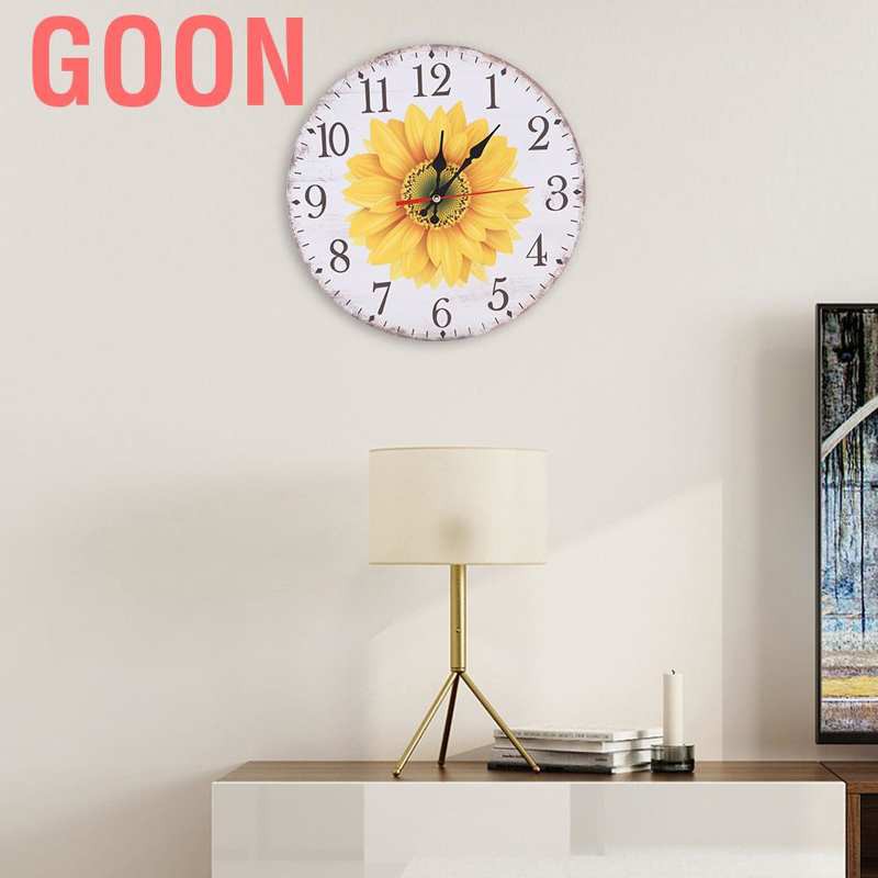 GOON Đồng Hồ Treo Tường 30cm Họa Tiết Hoa Dùng Trang Trí Phòng Khách / Phòng Ngủ / Văn Phòng