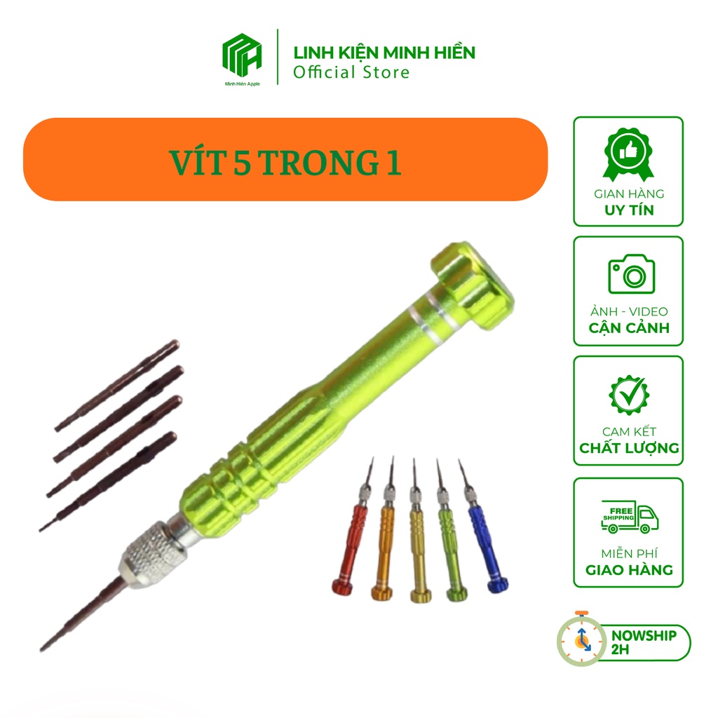Tua vít mở điện thoại 5 trong 1, vít 5 đầu chuyên dùng sửa chữa cho điện thoại